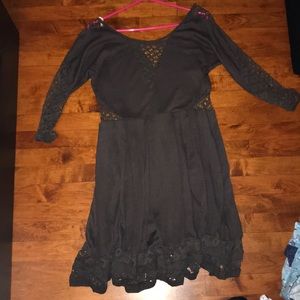 Free People grey lace cut out dress